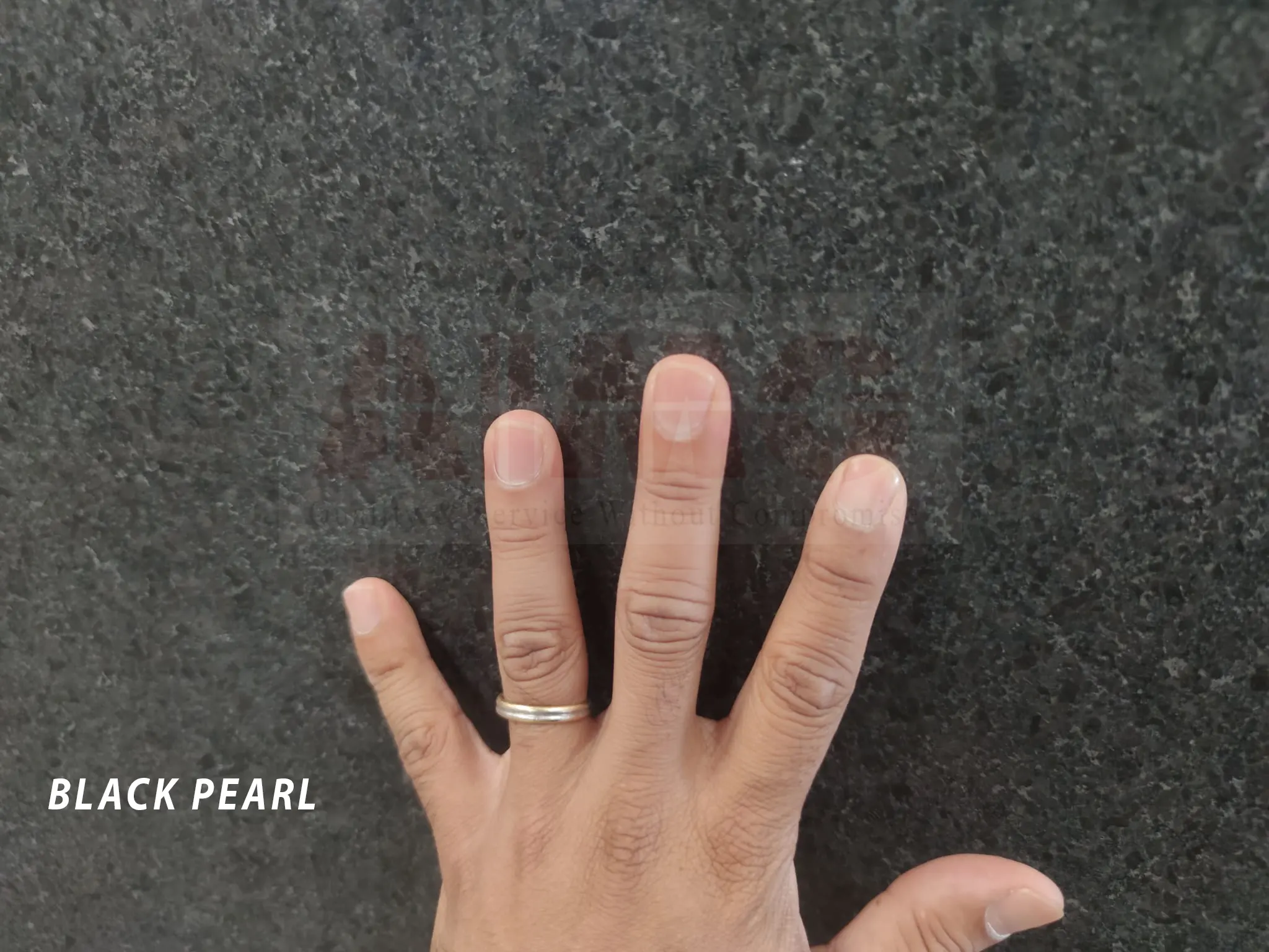 Black Pearl Granite surface by Aravali Marbles showcasing natural black texture suitable for kitchen counters and wall cladding