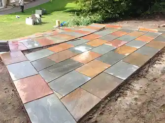 Raj Blend Sandstone Paving Slabs.webp