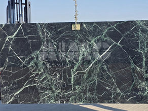 Spider Green Marble slab by Aravali Marbles Udaipur, premium Indian green marble manufacturer and exporter with striking white and green natural veining.