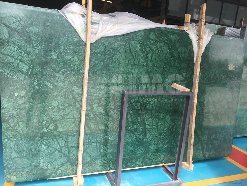 Premium Verde Guatemala Marble slabs with rich green color and natural veining, carefully selected and stored at Aravali Marbles for luxury architectural, interior design, and international export projects.