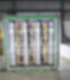 Export-ready natural stone slabs securely packed in ISPM-15 compliant wooden crates inside container.