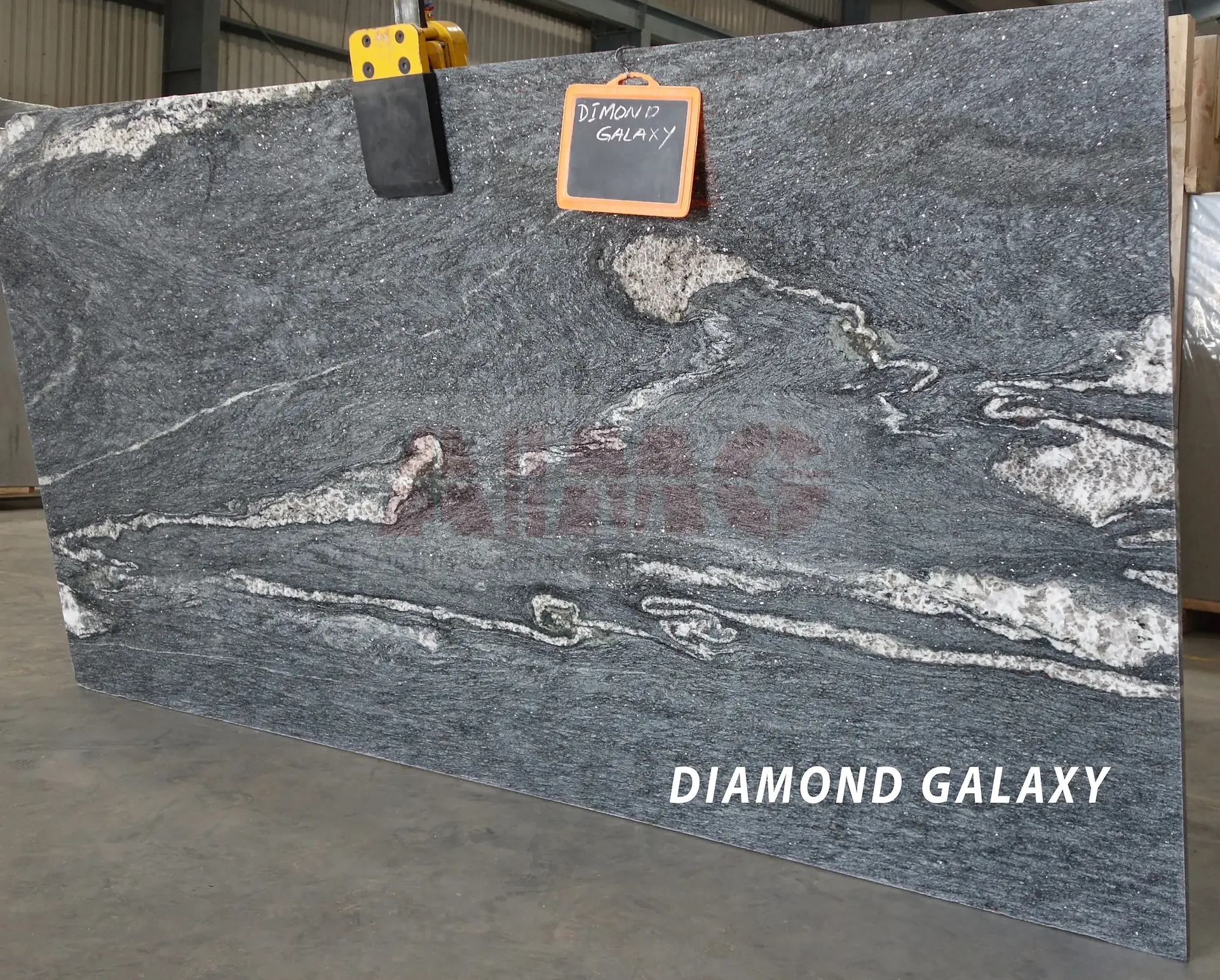 Diamond Galaxy Grey Granite slab by Aravali Marbles with dramatic natural veining for luxury kitchen countertops and wall applications