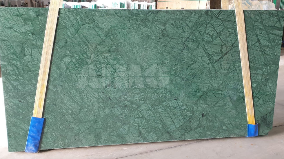 Premium green marble slab by Aravali Marbles with natural patterns and export-quality finish