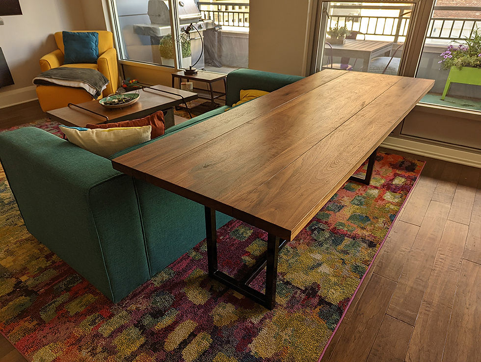 Thumbnail: walnut drop leaf tables open