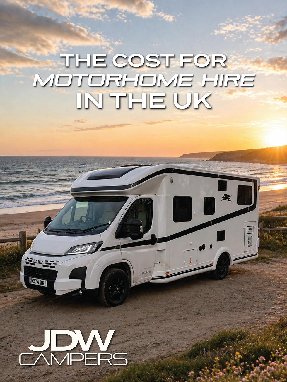 a JDW Campers Luxury Motorhome at the beach