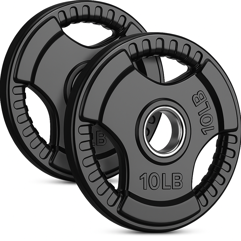 Thumbnail: PowerLift Multi-Grip Rubber Coated Olympic Weight Plates - lb - pair