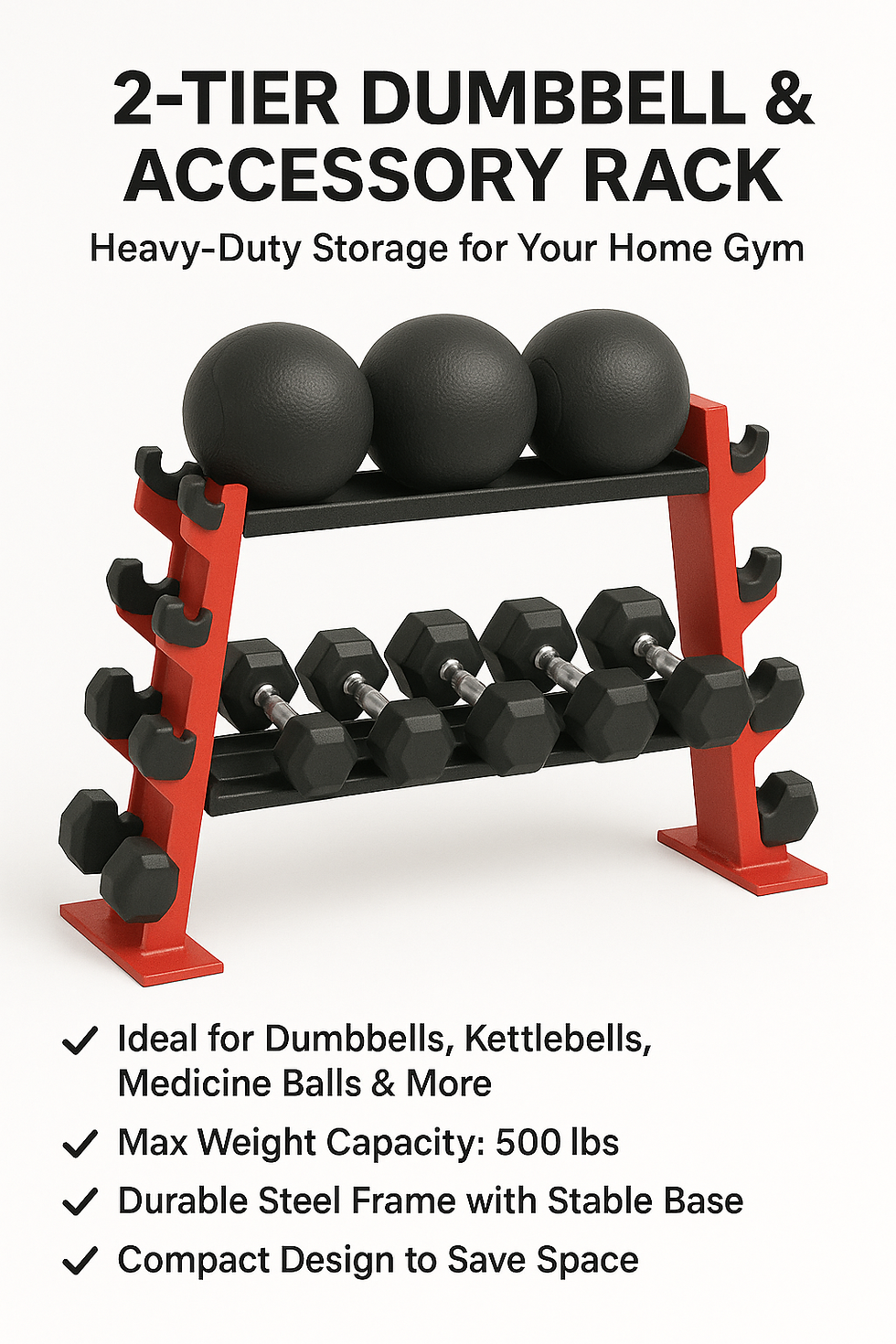 Thumbnail: 2-Tier Dumbbell and Accessory Rack
