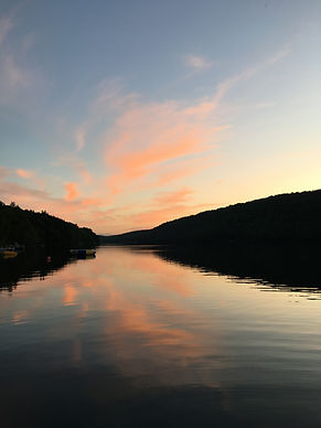 Photo coucher de soleil lac Bowker