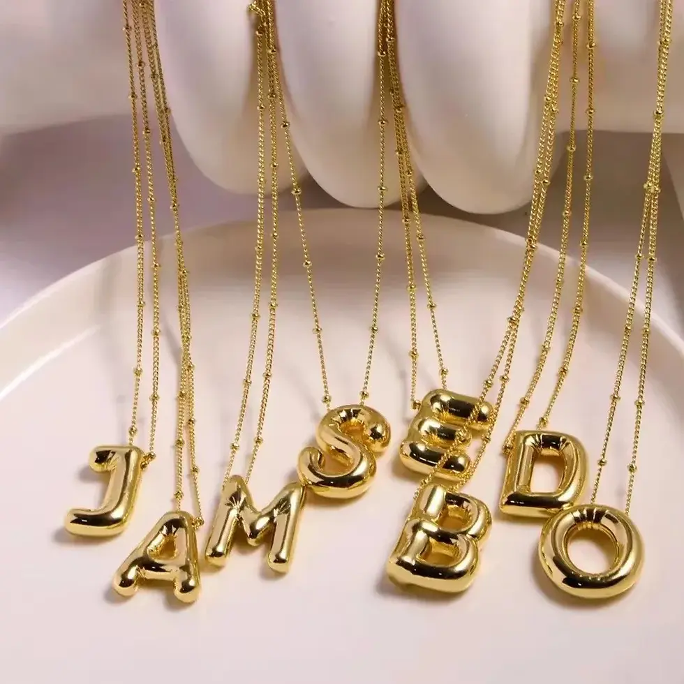 Thumbnail: Pendant Stainless Steel Gold Plated Necklace