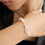 Thumbnail: Freshwater Pearl Half Gold Bangle Bracelet