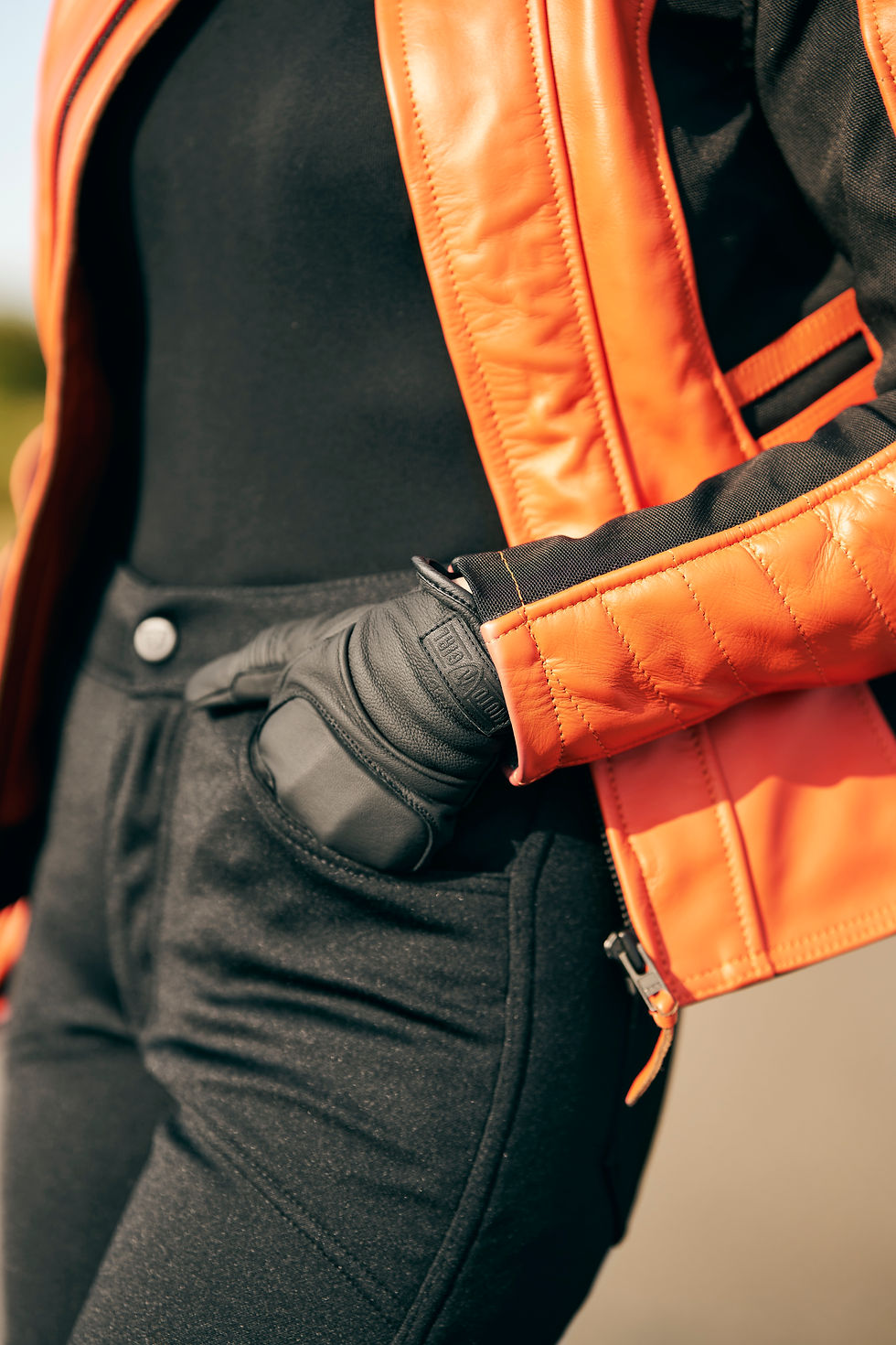 Thumbnail: MOTOGIRL Bessie Gloves with Knox Scaphoid Protection SystemThe Bessie Summer gloves offer Level 2 knuckle, palm, and abrasion