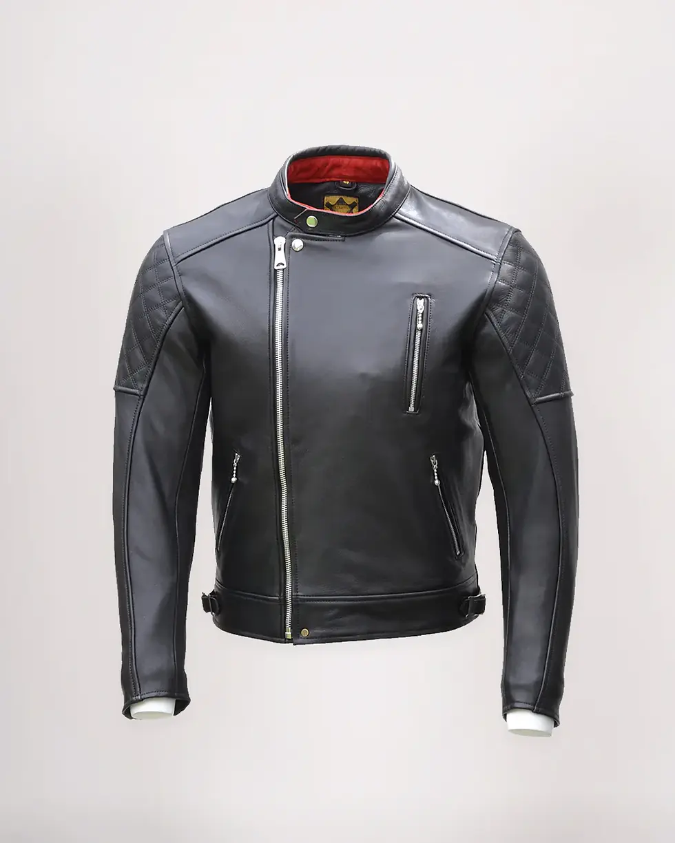 Thumbnail: GOLDTOP -  Bobber Armoured Leather Jacket - Black
