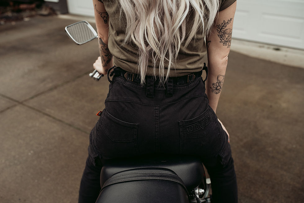 Thumbnail: MOTOGIRL Lara Cargo Black Trousers - A ratedUKCA & CE Certified & Approved A rate garment CE Level 2 Knee & Hip protection in