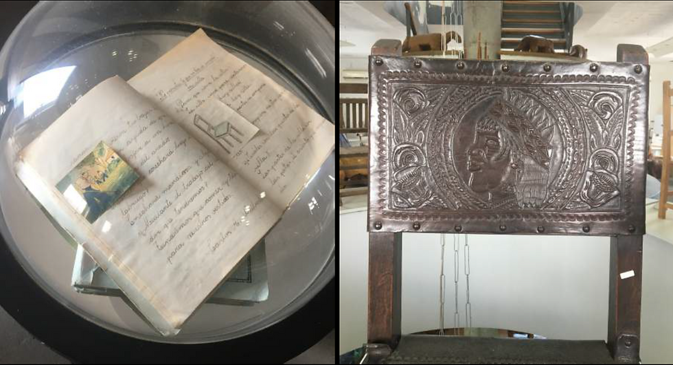 Silla tallada por indígenas para los españoles. Museo de las sillas en Asunción, Paraguay. 