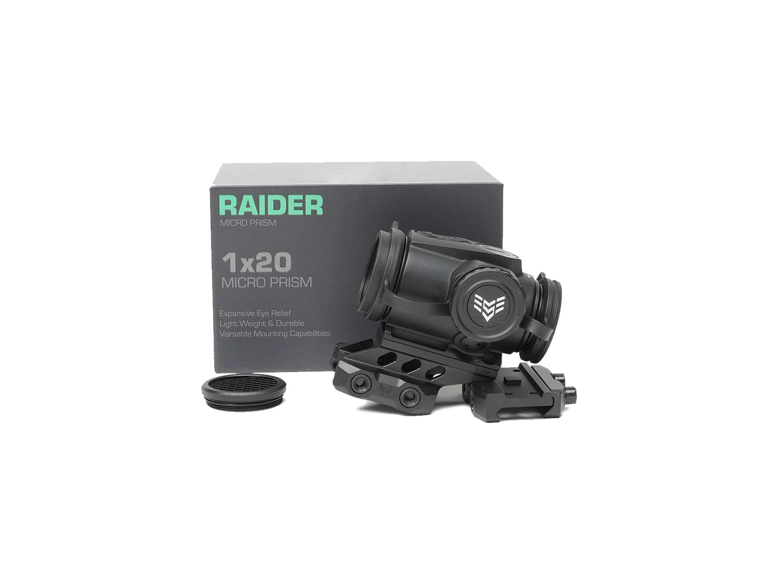 Swampfox Optics Raider 1x Red/Green BRC Reticle Micro Prism Sight Black