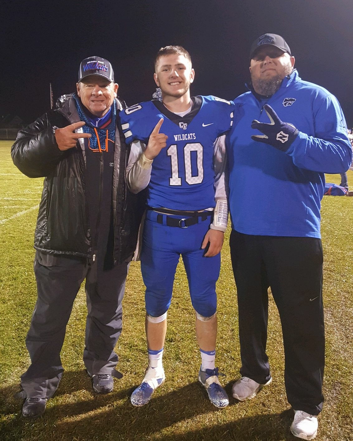 Rowdy, Me, and My Father after a High School Football Game during my Senior Year of High School.