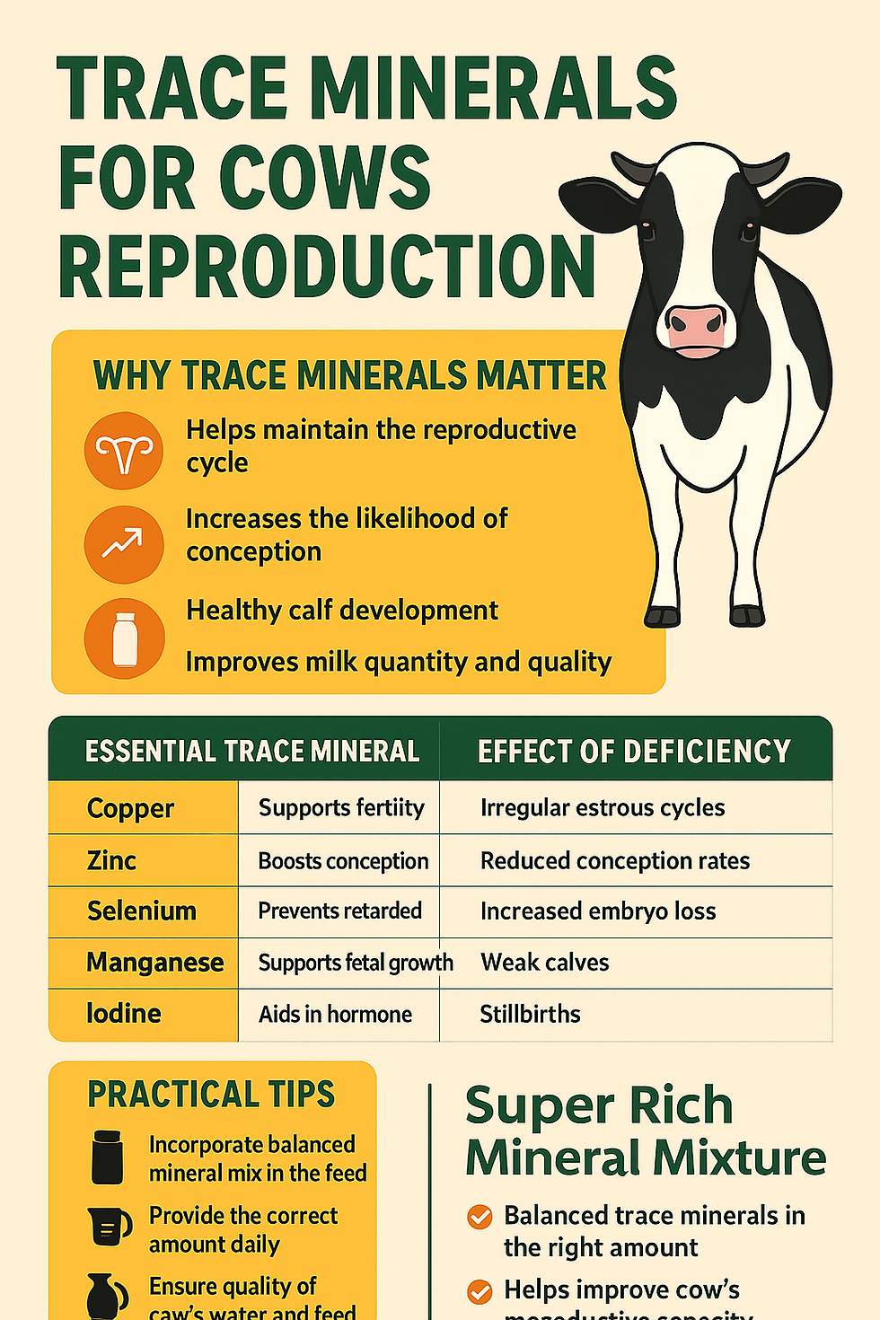Trace Mineral for Cows Reproduction