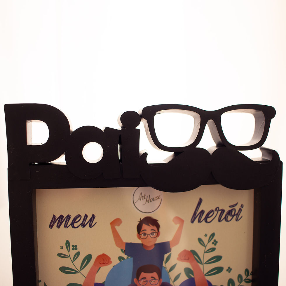 Porta Retrato 10x15cm Pai Bigode Óculos Dia dos Pais