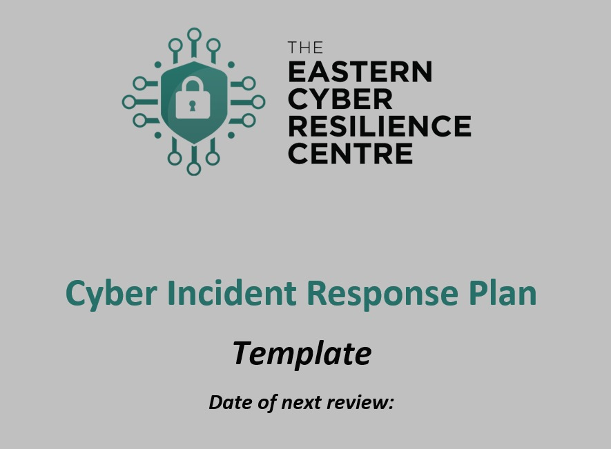 Image of title page of the incident response plan template