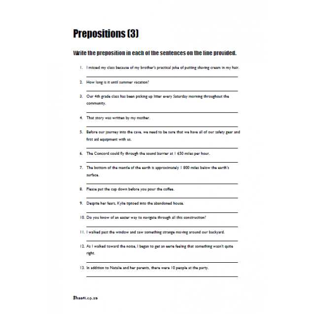 Prepositions C Shaati Education Prepositions C Shaati Education