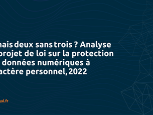 Jamais deux sans trois ? Analyse du projet de loi sur la protection des données numériques à caractè