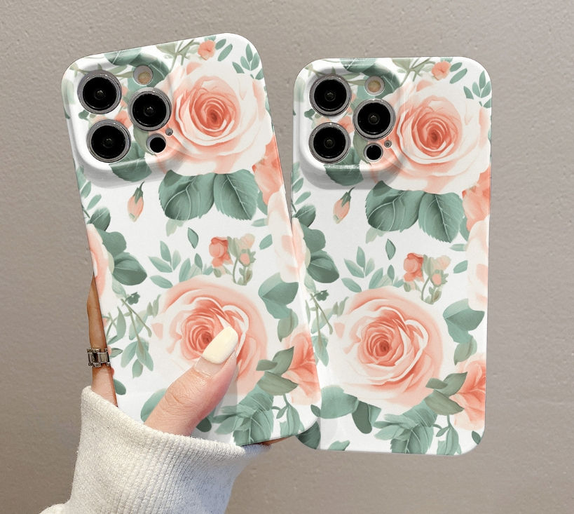 Painted Flower and Leaf Phone Case