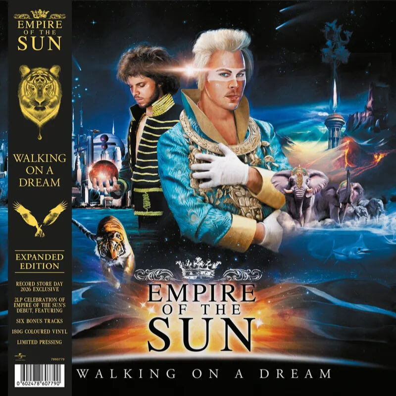 Albumcover van Empire Of The Sun - Walking On A Dream (RSD 2026) (Geel Gekleurd Vinyl 2LP) (Sunrise Coloured Vinyl 2LP)