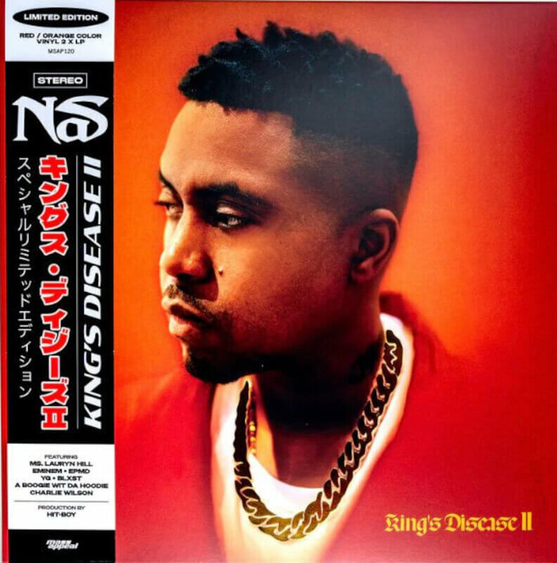 Albumcover van Nas - King's Disease II (Obi Strip) (Rood & Oranje Gekleurd Vinyl 2LP) (Red & Tangerine Coloured Vinyl 2LP)