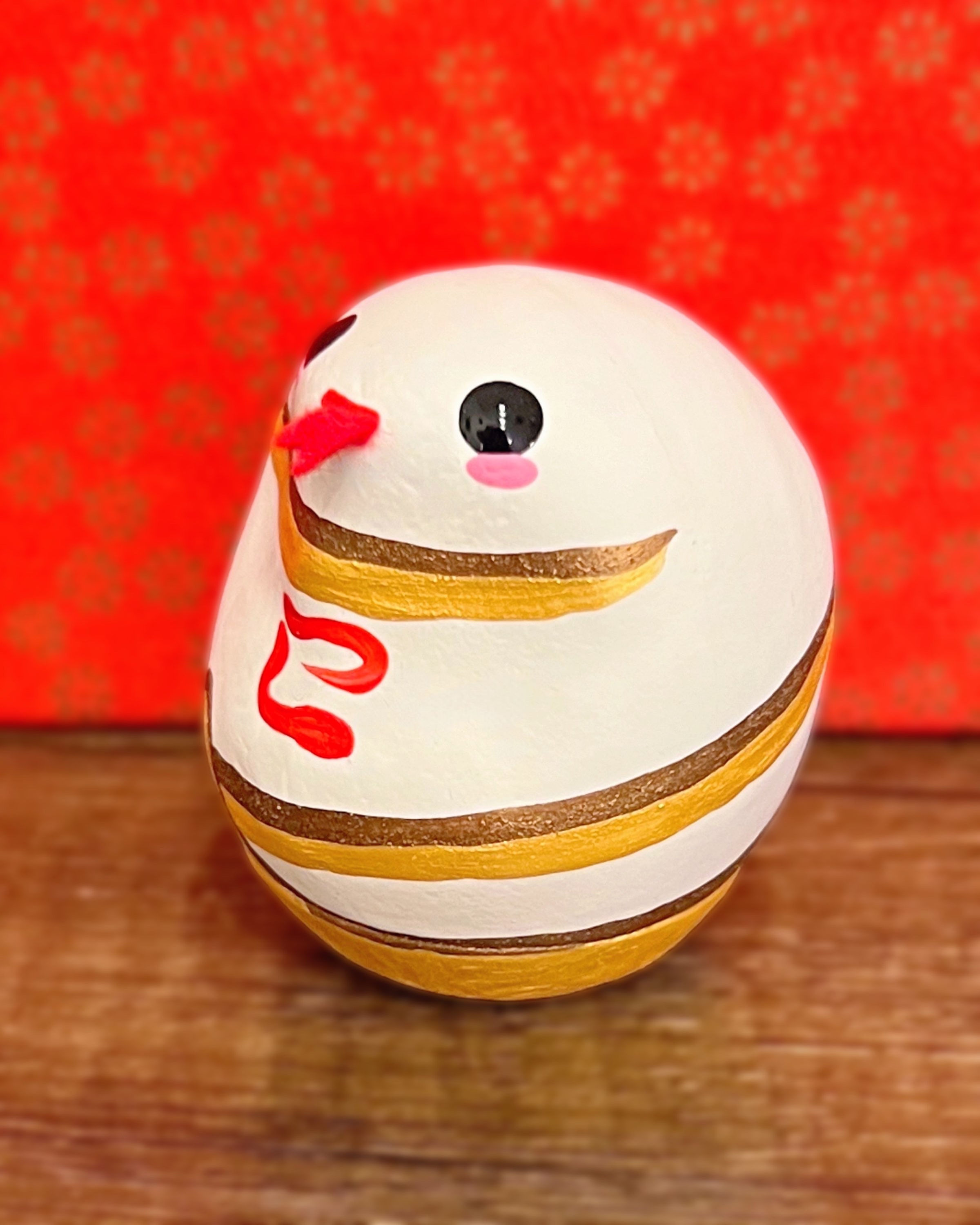 干支だるま「巳」 H5cm 純白