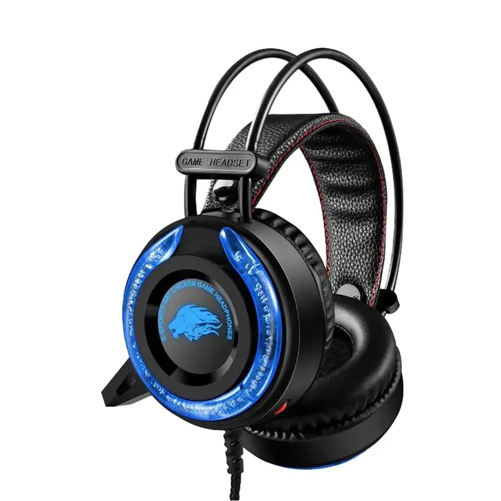 USB Wired Gaming Stereo Headset Wired Over Ear Gaming Noise Cancelling LED