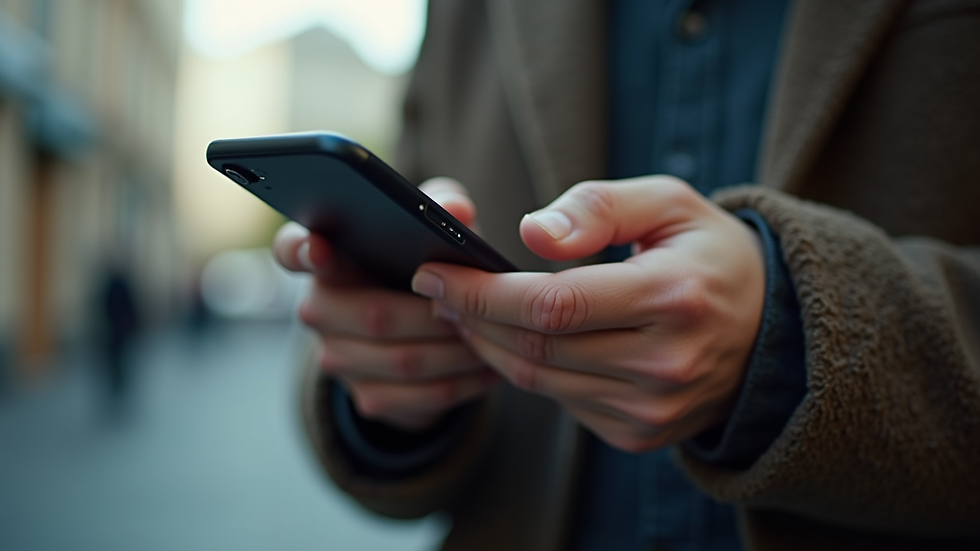 Close-up of a consumer holding a faulty electronic device