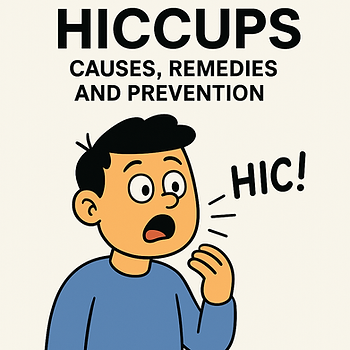 A cartoon of a man hiccuping