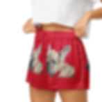woman wearing french bulldog pajama shorts front side