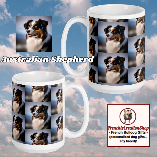 Australian Shepherd mug front and back