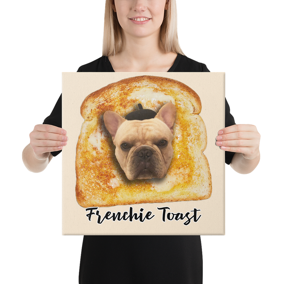 Thumbnail: Woman holding Frenchie Toast French Bulldog Canvas