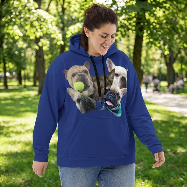 Woman wearing Unisex Love My Dog(s) Hoodie front side
