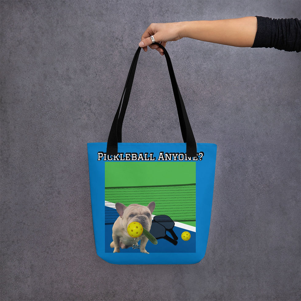 Thumbnail: Pickleball Anyone? French Bulldog Tote Bag back side