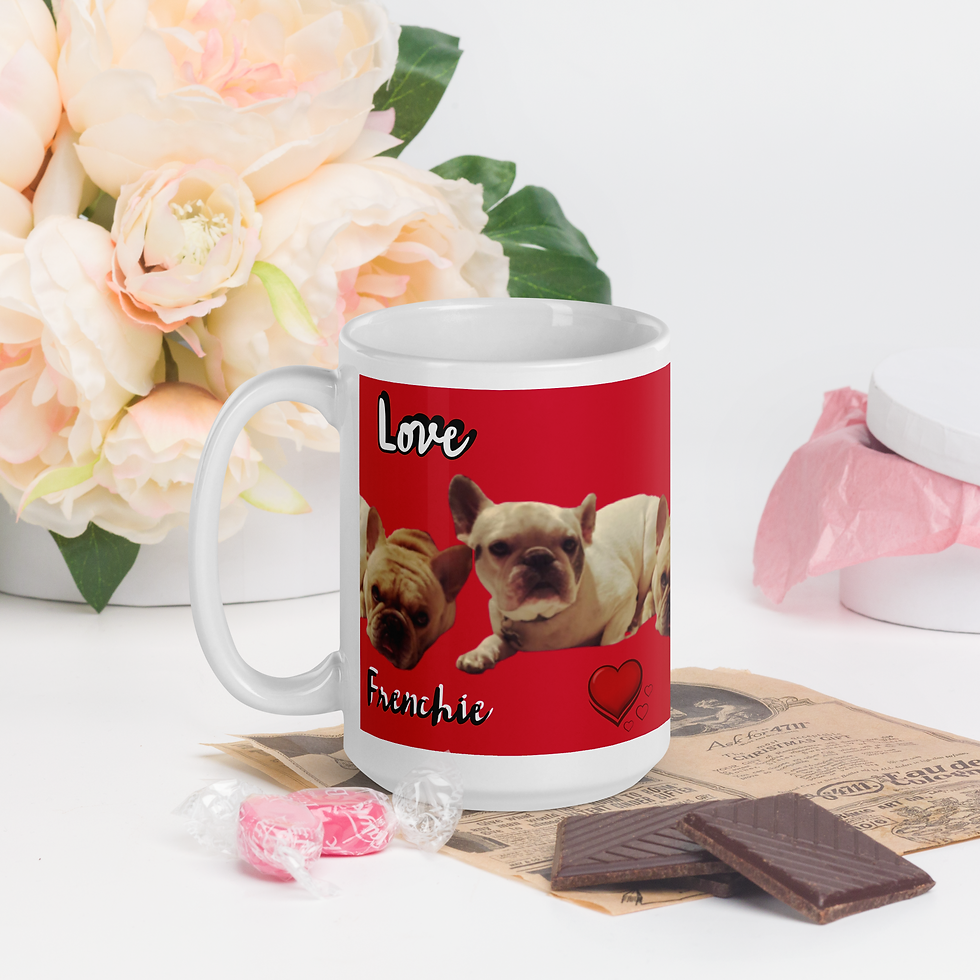 Thumbnail: Two French Bulldogs on a French Bulldog Mug back side