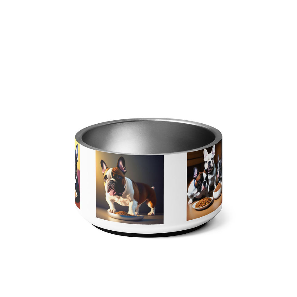 Thumbnail: French Bulldog Bowl 18 oz side view (2)
