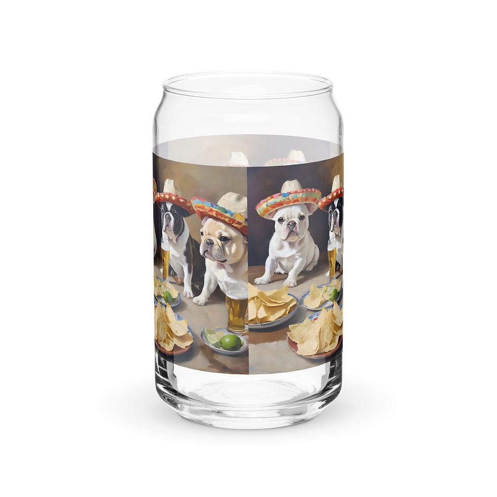Thumbnail: Oils French Bulldog Glass back side