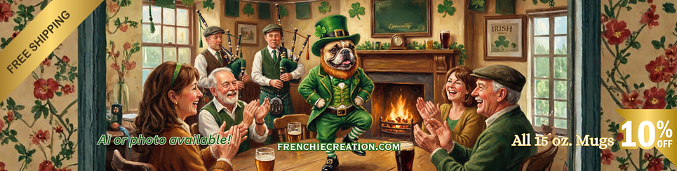 St. Patrick's Day French Bulldog banner