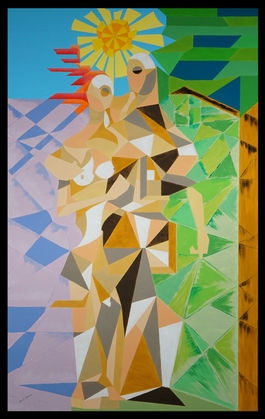 Ariel Chavarro Avila, The Creation of Adam and Eve, 2014, Oil on Canvas, 12.92 5 × 76.2 cm