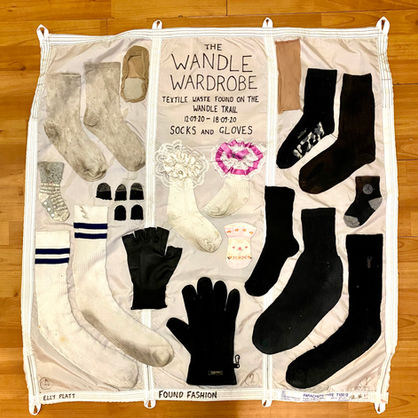 Elly Platt, The Wandle Wardrobe: Found Fashion, 2020, Textiles,  90 × 90 cm