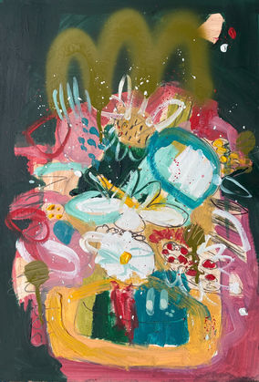 Clare Chinnery, I Watched You Change… into a fly, 2022, oil and spray paint on A3 paper.jp