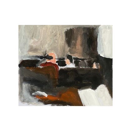 Irfan Ajvazi, Seminar, 2023, Acrylic on wood panel, 31 × 31 cm