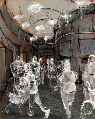 Eva Lilienfelde, Hospital, 2025, digital drawing, 30 × 40 cm