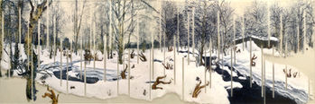Naomi Sermet, A drop of life, 2023, Acrylic ink on plexiglass, 80 x 240 cm