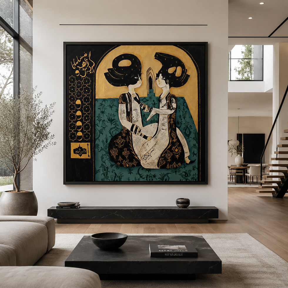 Thumbnail: CAT BECAME A RIGHTEOUS MUSLIM | Rashin Kheiriyeh | Acrylic on canvas | 175x175cm
