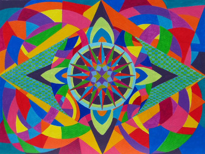 Sue Nicholas, Orbital, 2021, Acrylic on paper, 30x40 cm