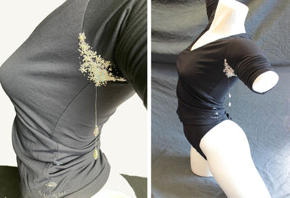 Sally Hewett, Beads of Sweat, 2018, cotton top - embroidery silk - pearlised beads